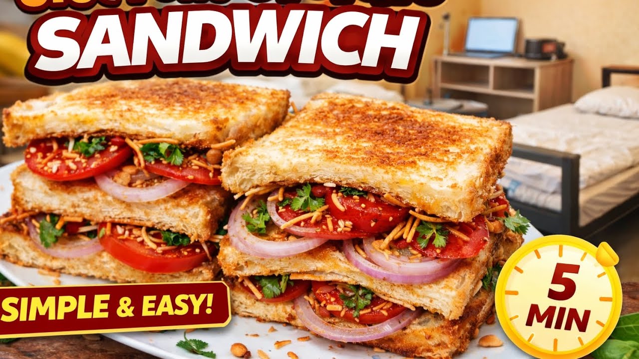 No Gas, No Tension 😎 5 Minute Hostel Sandwich /sandwich 🥪 in hostel /quick simple and easy 