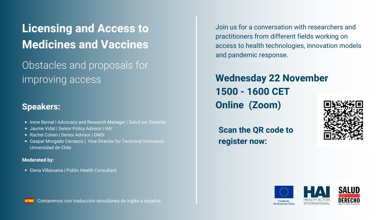 Licensing and Access to Medicines and Vaccines - 22 November 2023