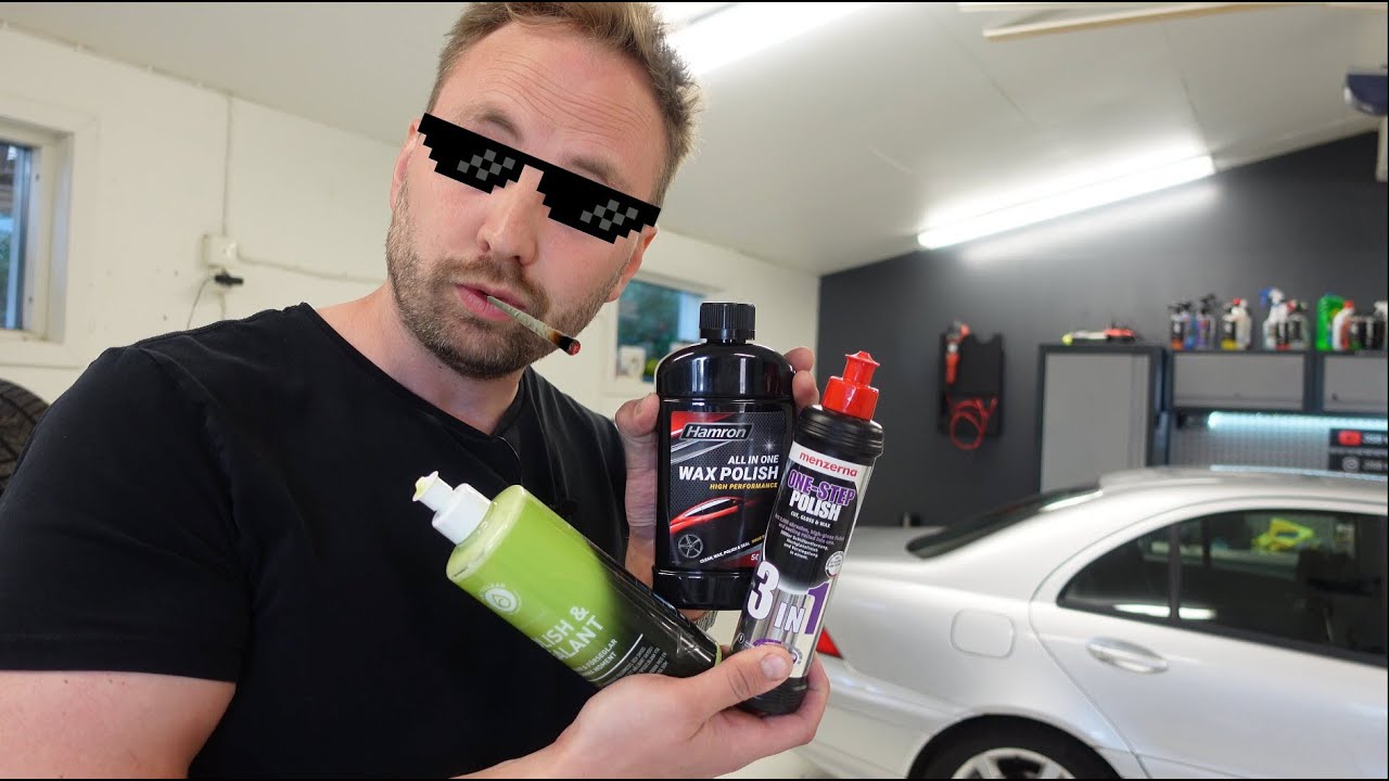 Polermedel med vax, &auml;r det n&aring;got att ha? Testar Biltema Jula Menzerna och Arcticlean!