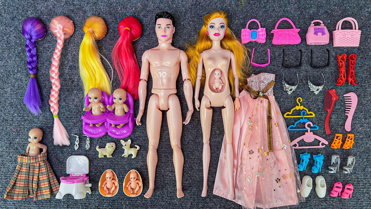 15 Minutes Satisfying with Unboxing Barbie Family Playset, Doll Dressup Set Toys ASMR | Review Toys