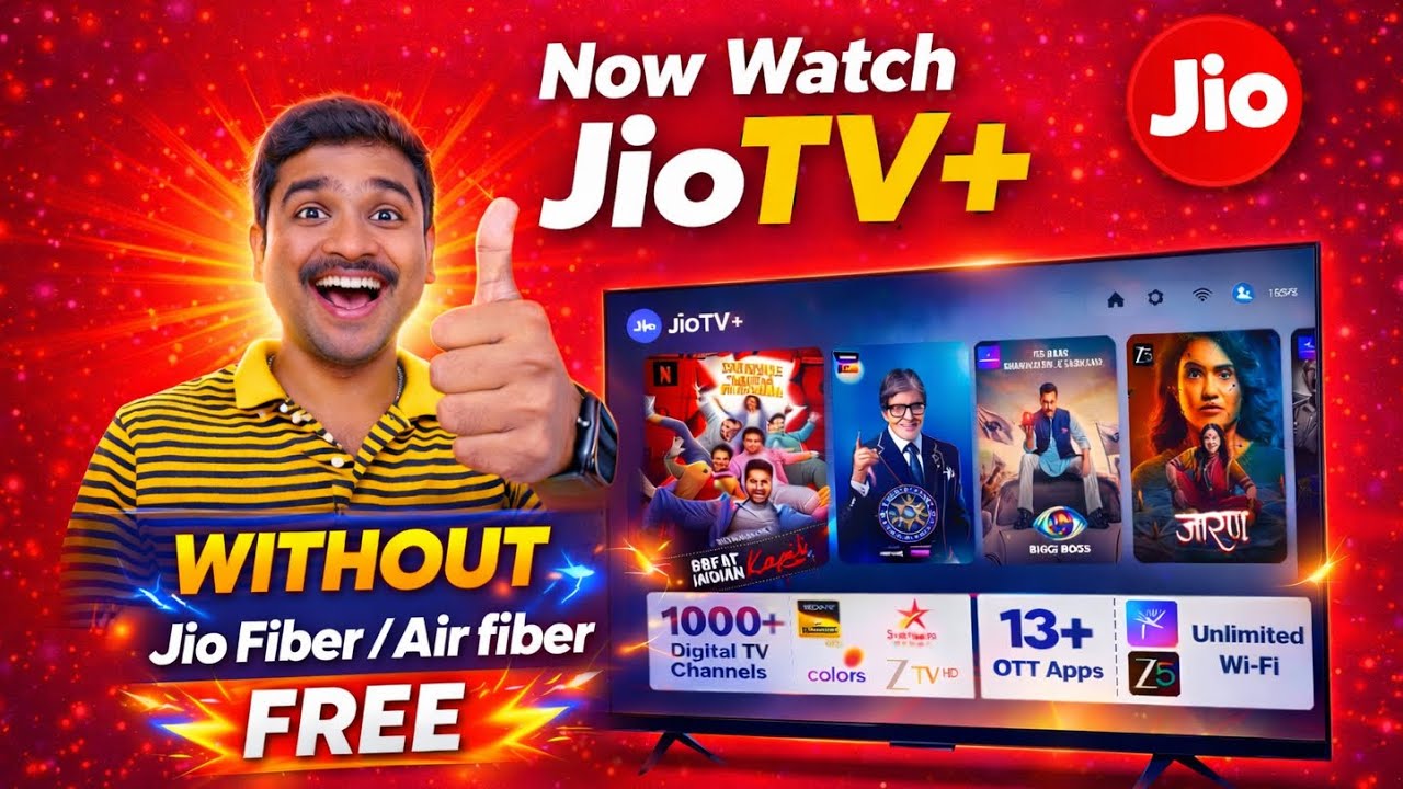 Now Watch Jio TV+ FREE Without Jio Fiber or Jio AirFiber! Big Update is Here.