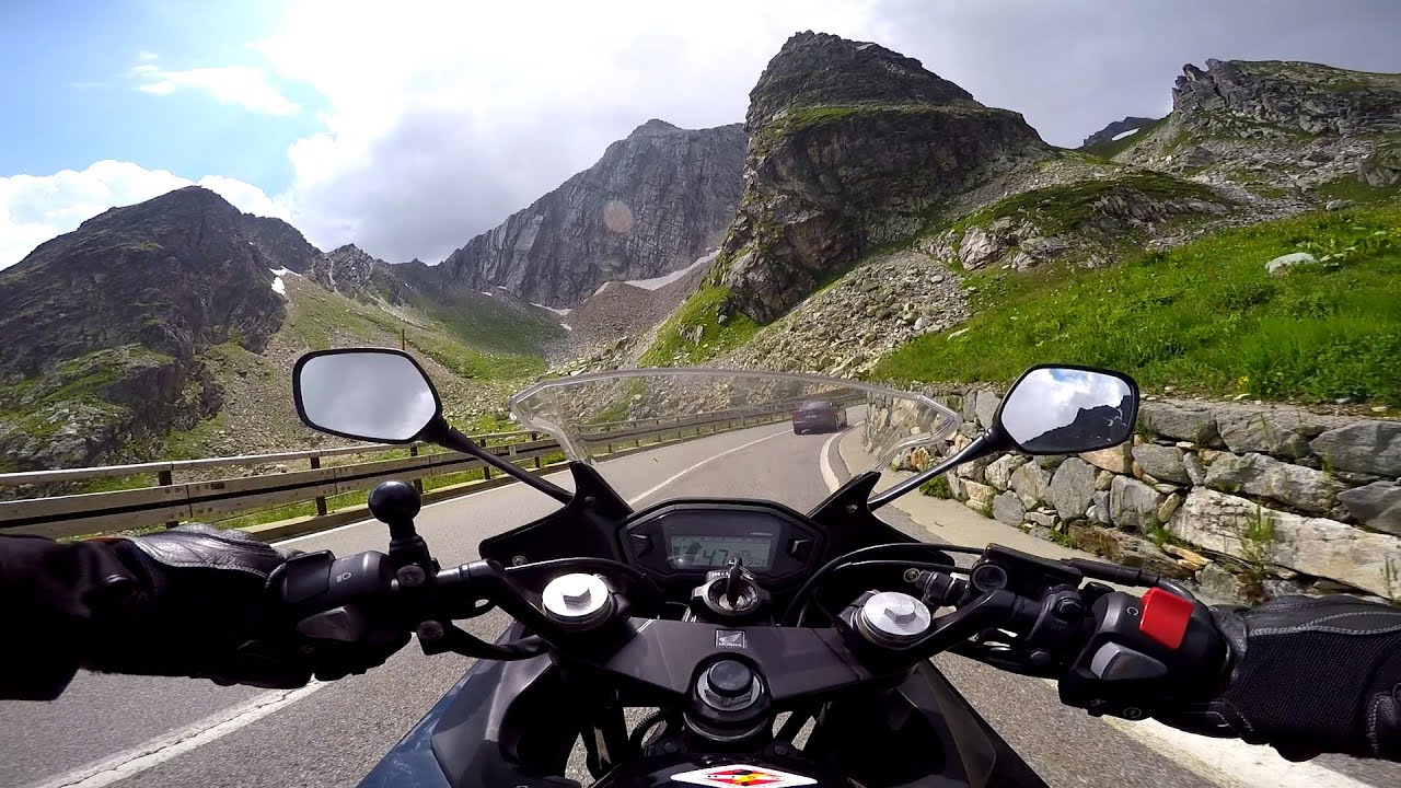 Riding The Great St Bernard Pass Switzerland on the Honda cbr500r motorcycle