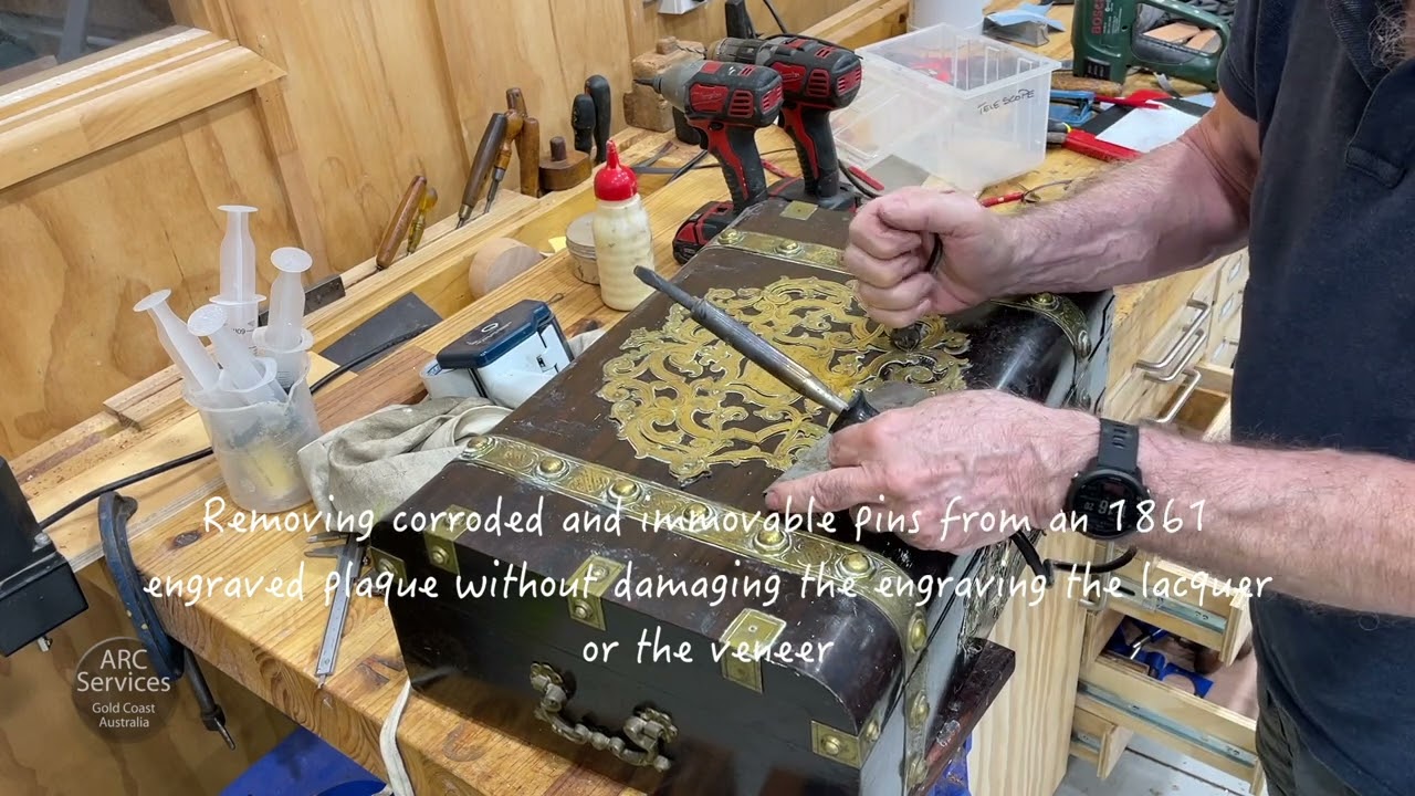 Difficult to remove brass escutcheon pins.