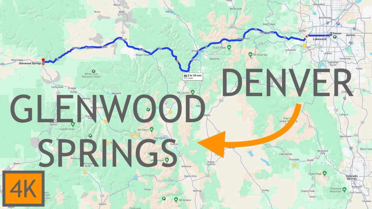 Denver to Glenwood Springs Colorado - 4K Scenic Drive - Experience 4 Seasons in 2 hours