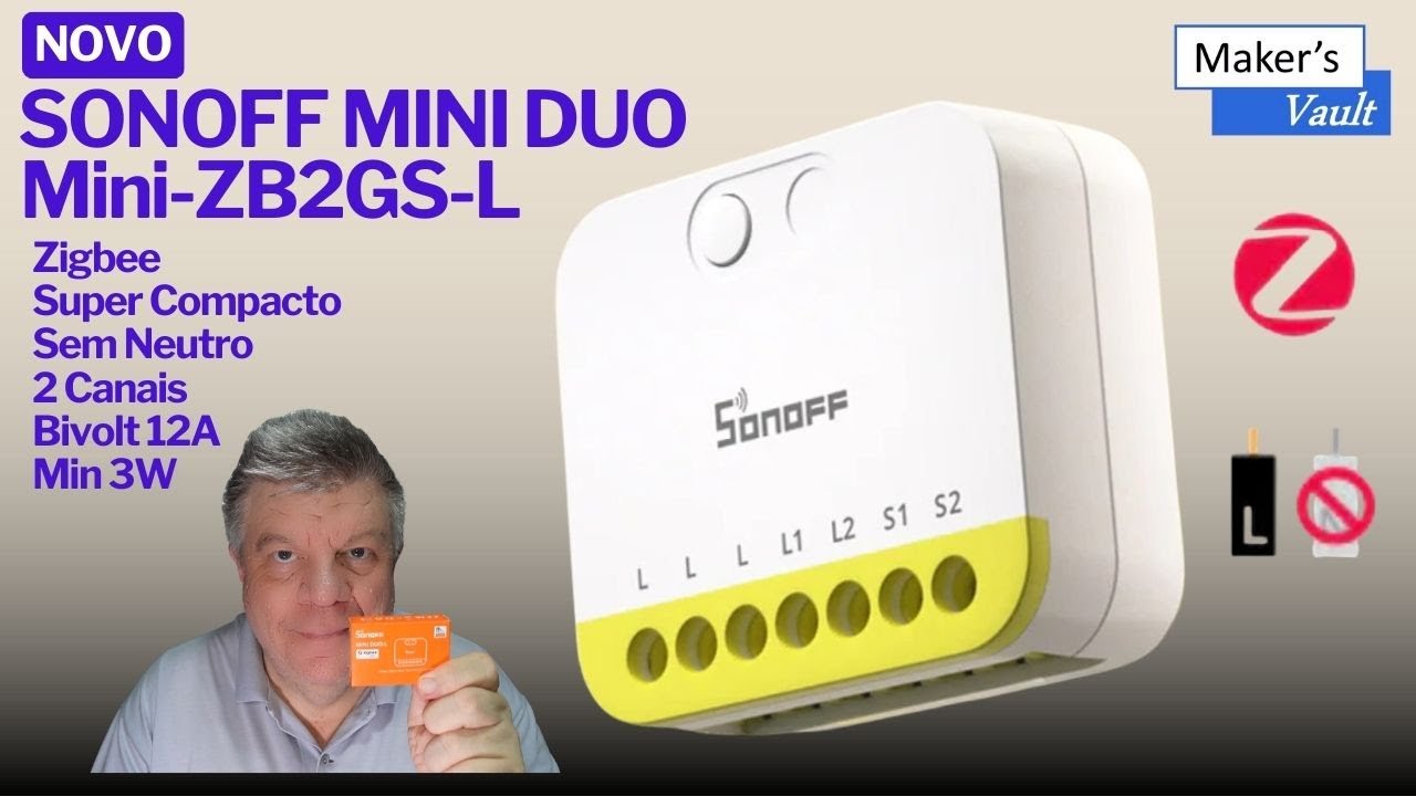 Sonoff Mini-Duo Mini-ZB2GS-L Review: Switch Zigbee 2 canais sem Neutro para Casa Inteligente