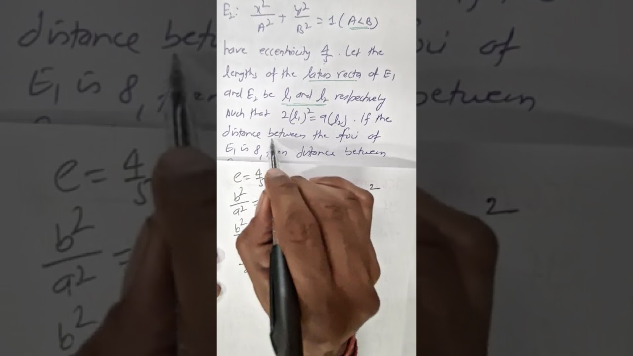 JAN 24 2026 M Let each of two ellipses E1: X²/a²  + Y²/b² =1 (a》b) and E2: X²/A²  + Y²/B² =1 (A《B) .