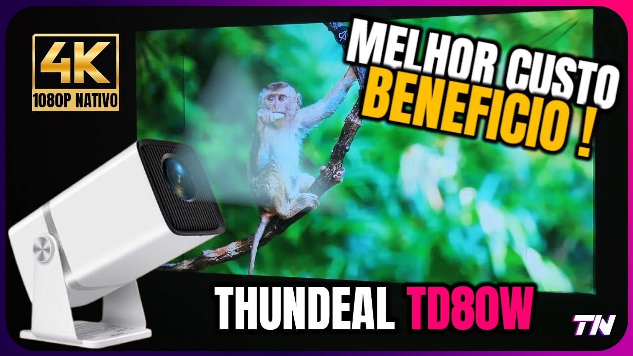 MELHOR SMART PROJETOR FULL HD NATIVO BARATINHO! THUNDEAL TD80W - SUPORTE 4K - 11000 LUMENS - 250