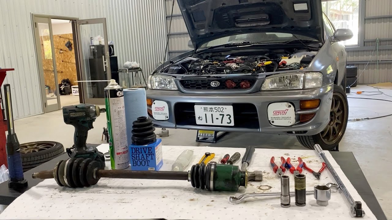 １４年放置のGC8インプレッサ　ドライブシャフトブーツ交換