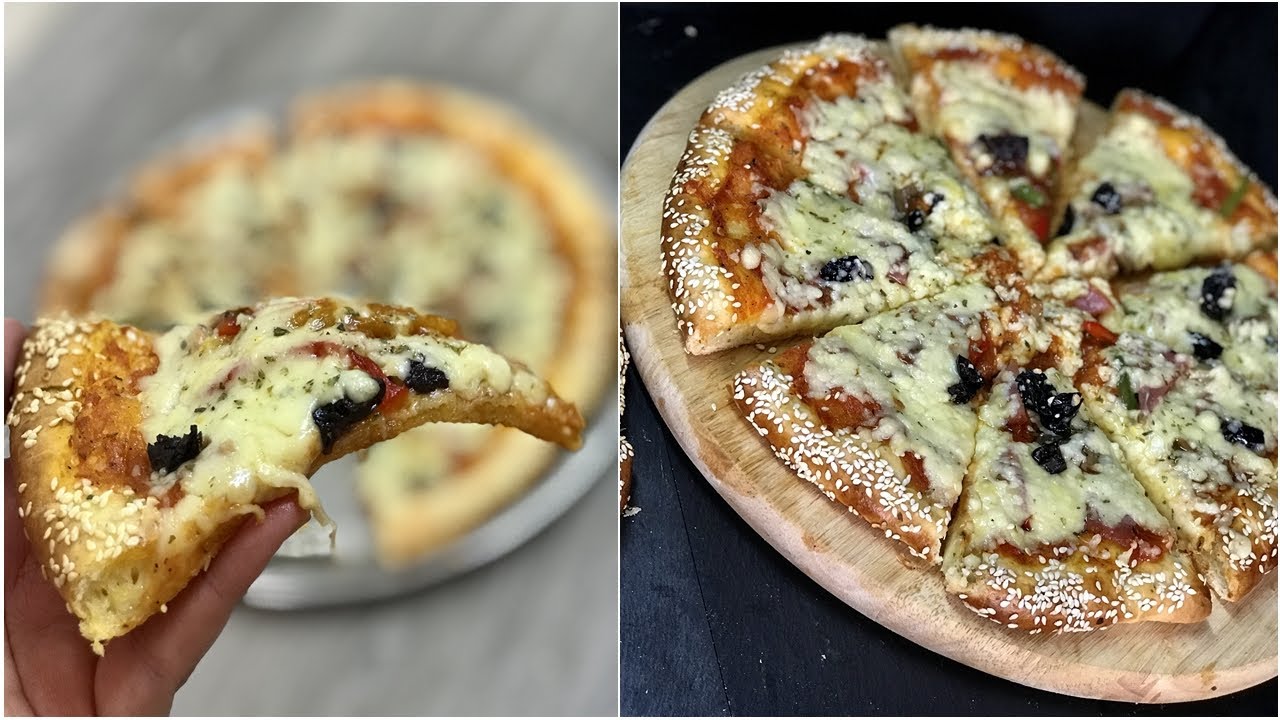 بيتزا  سهلة التحضير 🍕  بعجين رائع صلصة وحشوة لذيذة تتجي هشيشة و خفيفة 👌