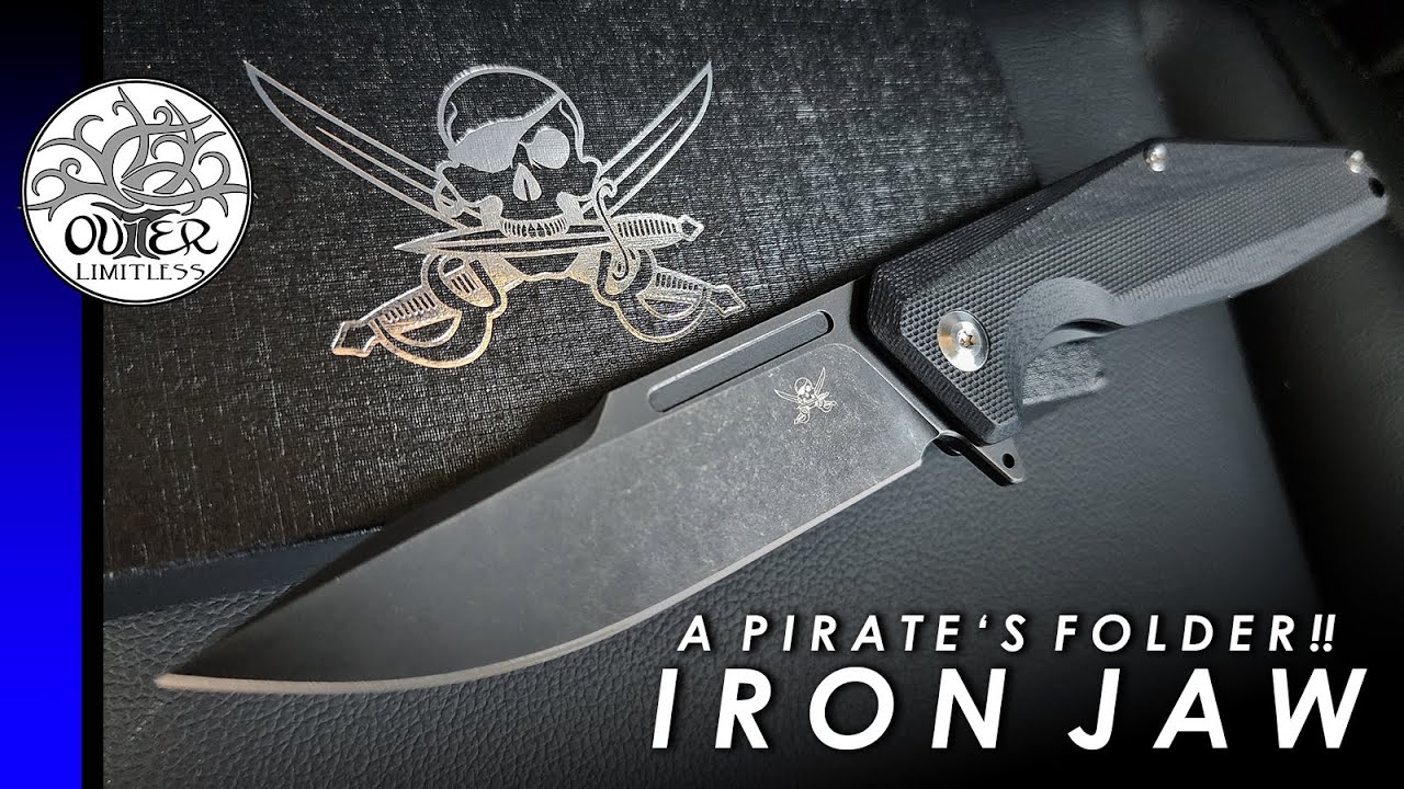 Skallywag Tactical | A Pirate's Knife!! Iron Jaw Folding Knife | Hard Use Stabby Titanium Flipper