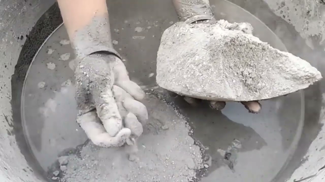 Sand cement chunks water crumbing #satisfying #asmrcommunity