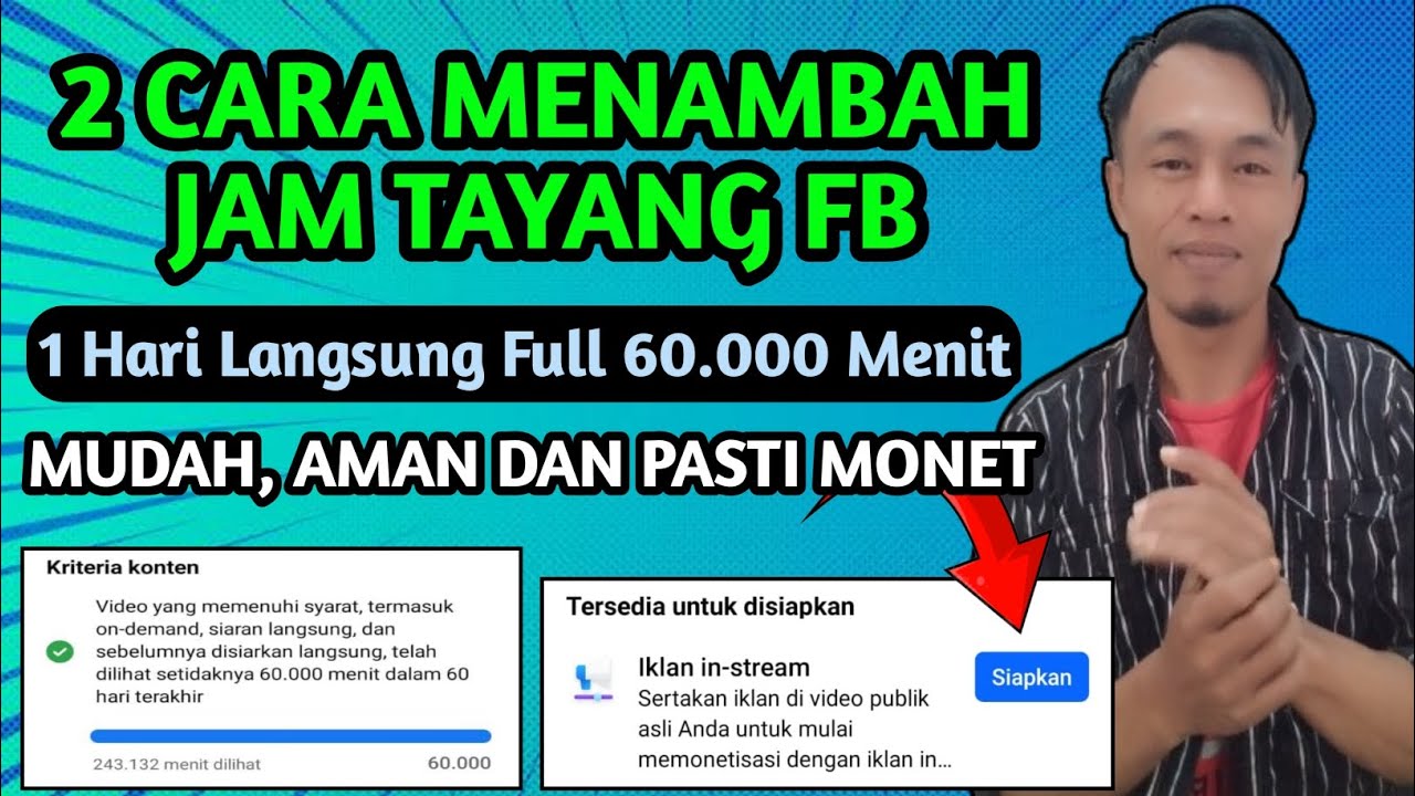 2 Cara Menambah Jam Tayang Facebook Pro & Halaman || Monetisasi Iklan In-stream FB