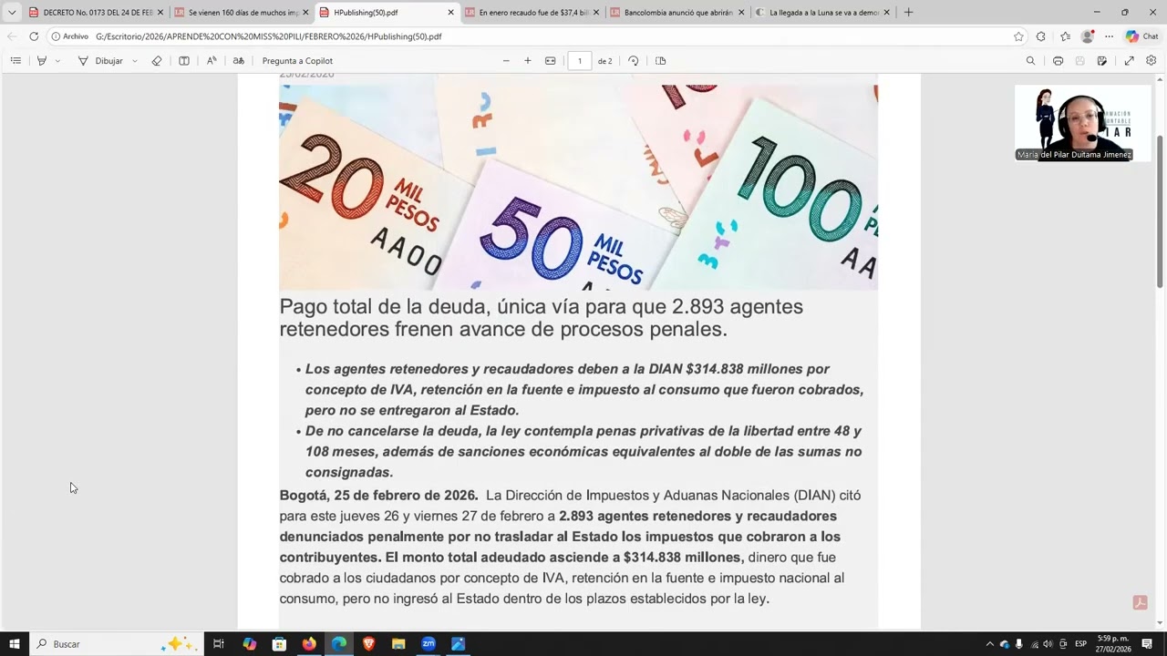Ponte el día con Miss Pili-Un espacio de actualización para toda la comunidad contable