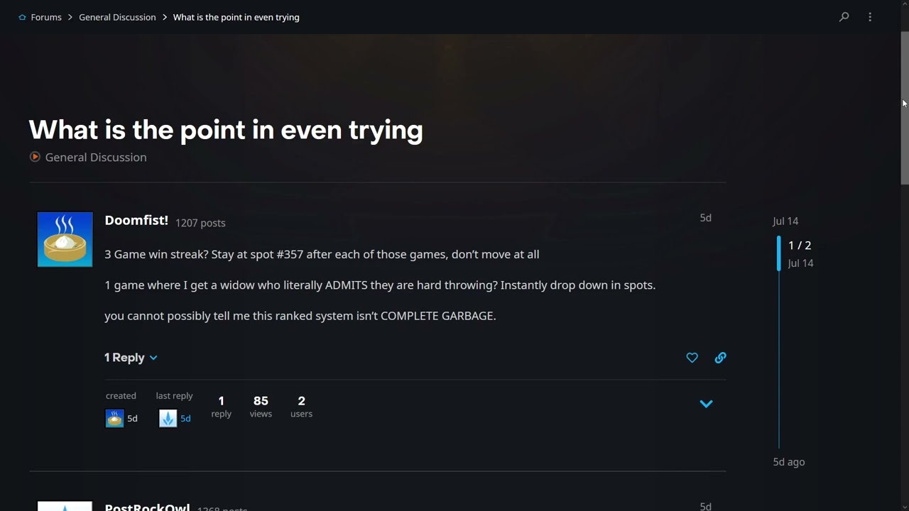 Overwatch Forums - What is the point in even trying