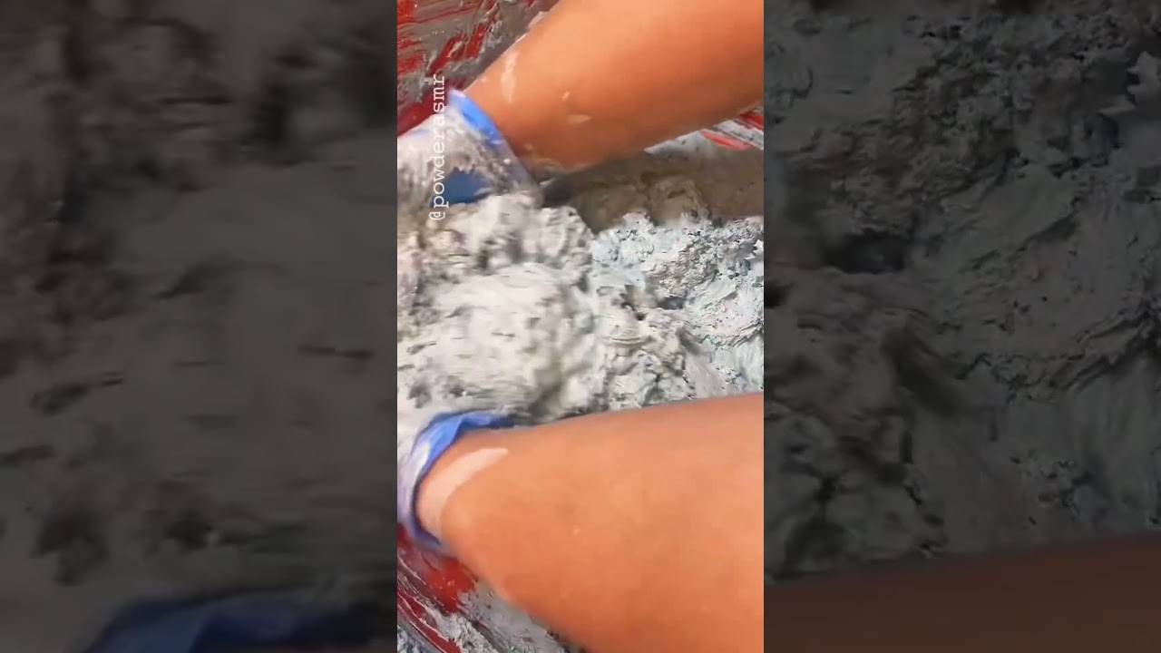 Hand Mixing Powder Into Thick Paste🤤 #pasteplay #satisfying