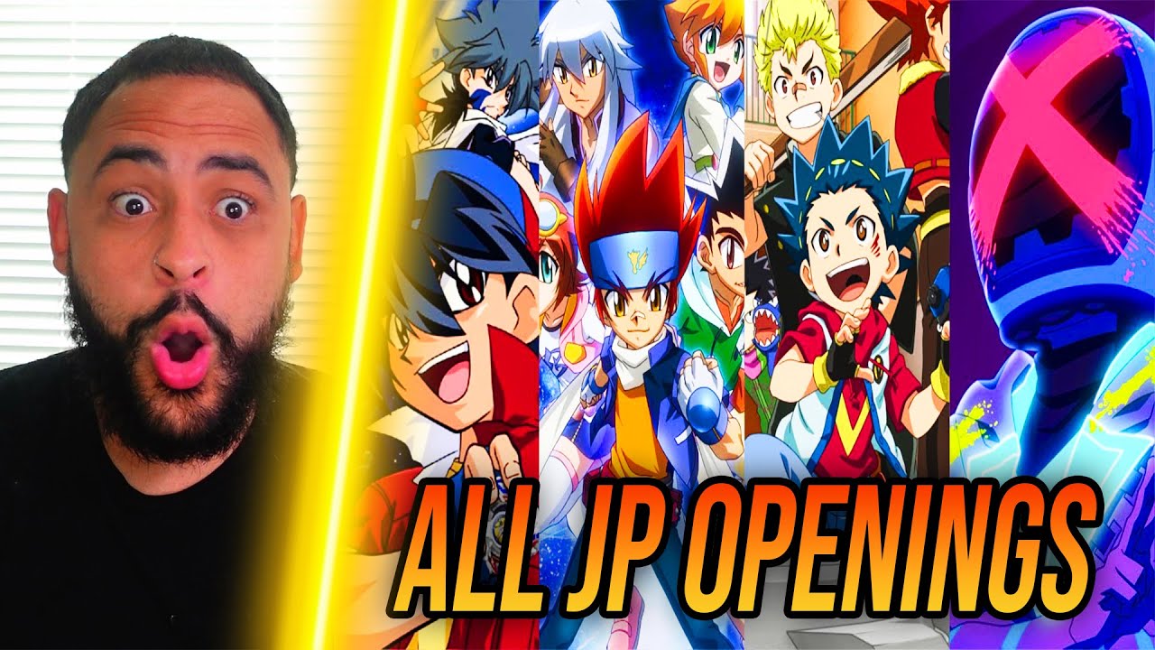 First Time Reacting to ALL BEYBLADE JAPANESE OPENINGS ( OG, METAL, BURST, X )