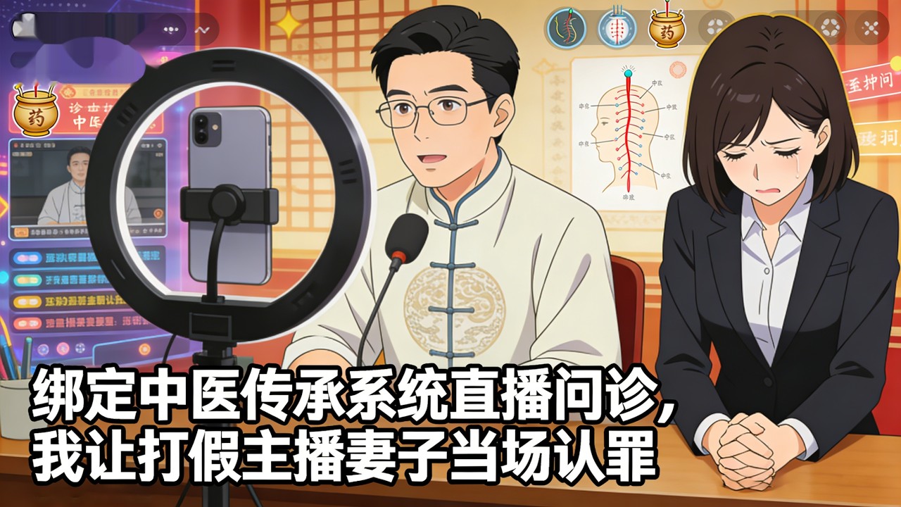 绑定中医传承系统直播问诊，我让打假主播妻子当场认罪。系统加持，传统医术成为网络最强打脸神器。#小說推薦 #逆襲 #重生 #玄幻 #修仙 #種田 #年代小說 #都市 #漫畫 #劇情 #動漫