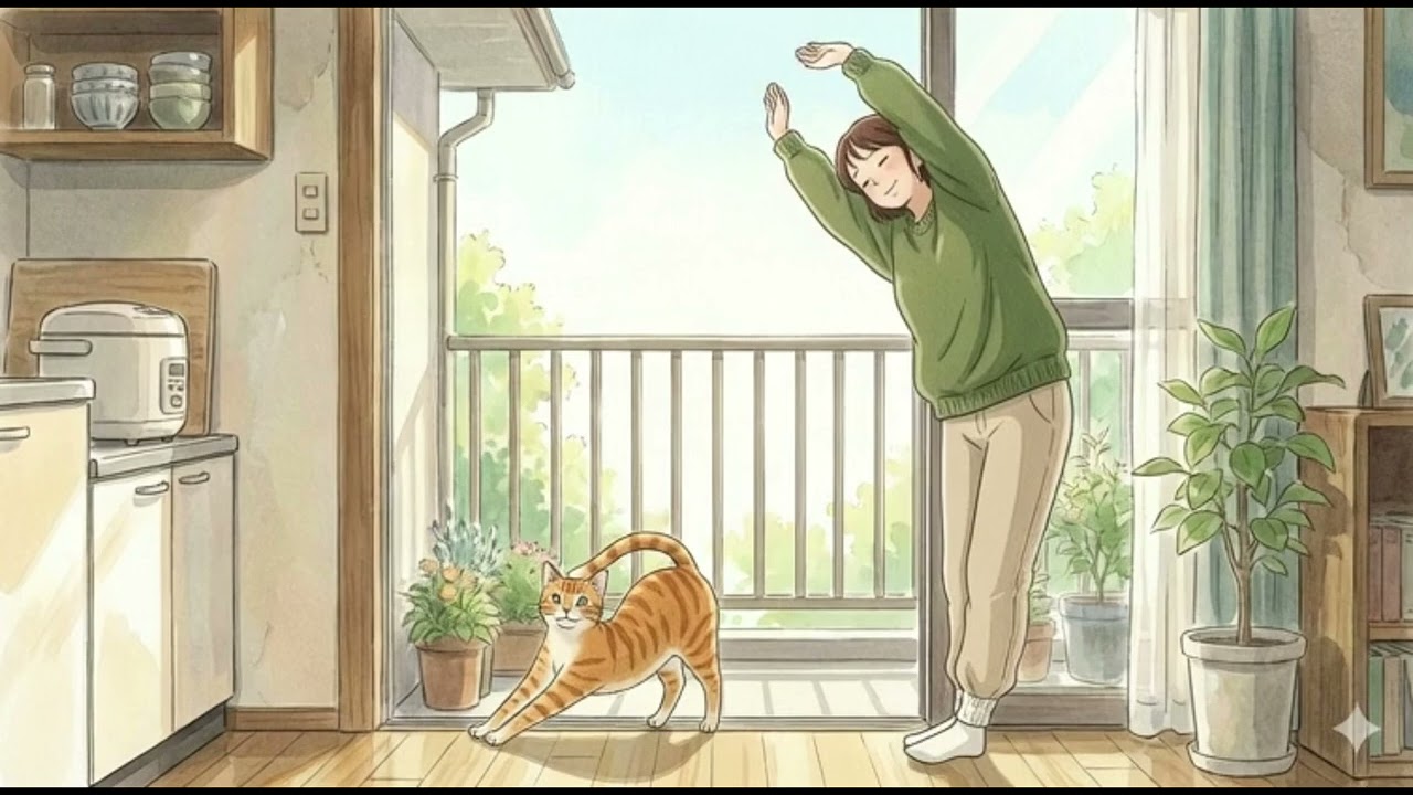A Calm Day with My Cat at Home: Gentle Moments & Cozy Silence | Ghibli-Style Video