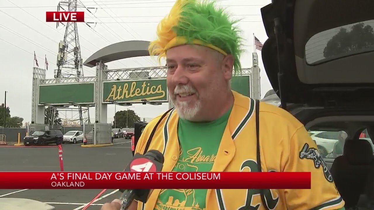 Fans arrive: A's final game at Oakland Coliseum