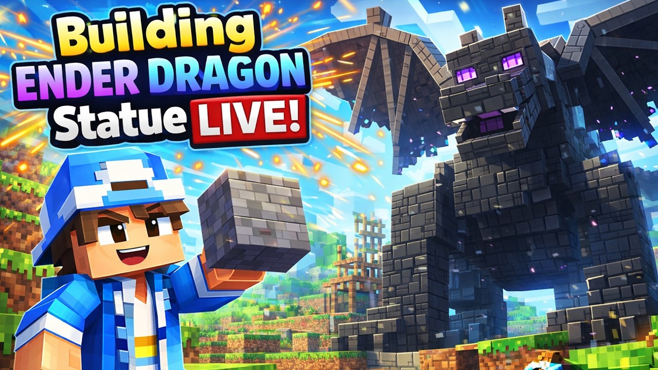 🔴Day-28 | Ender Dragon Statue In MCFLEET S2 |#minecraft #live #mcfleet