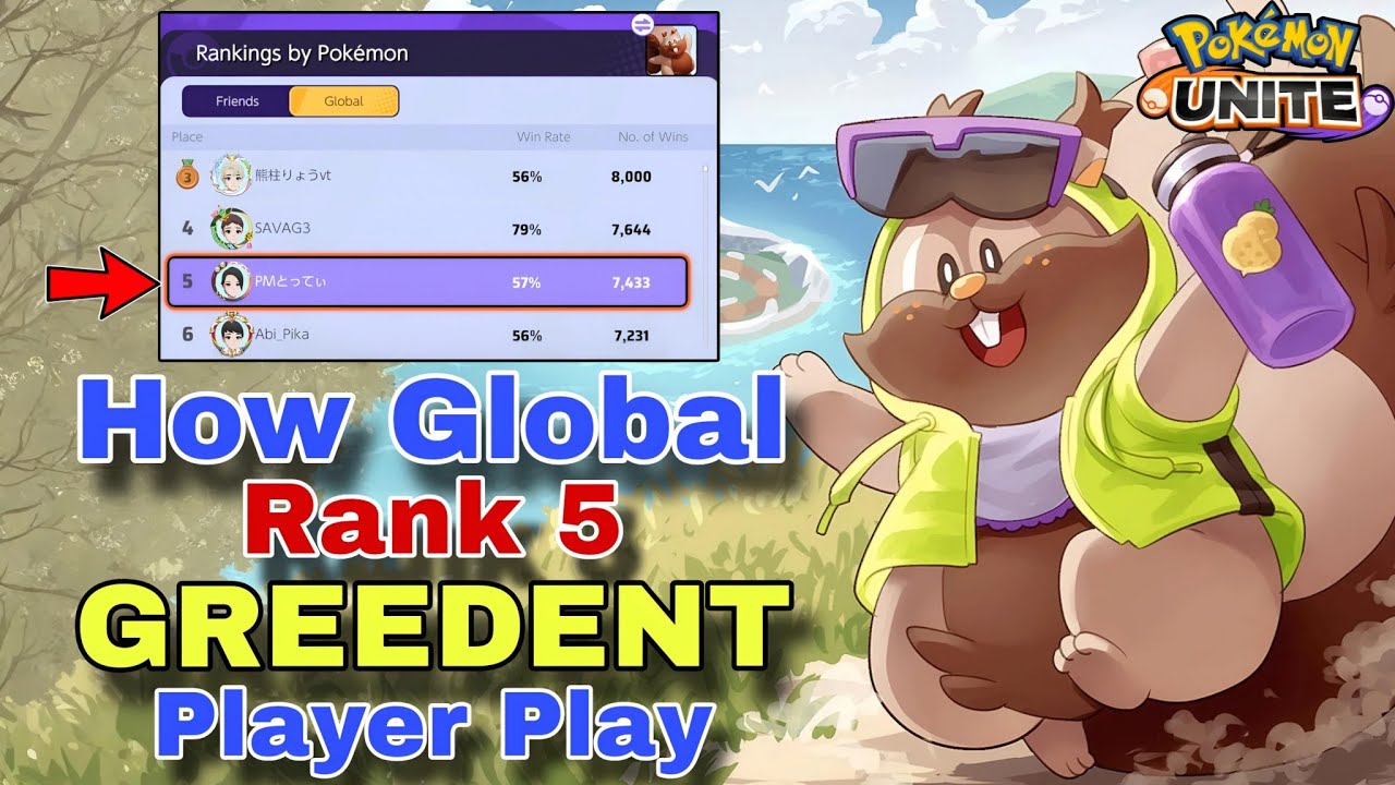 How Global Rank 5 GREEDENT Player Play COVET BELCH GREEDENT | Pokemon Unite