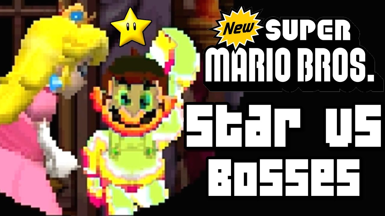 New Super Mario Bros DS - ALL BOSSES with SUPER STARS (DS)