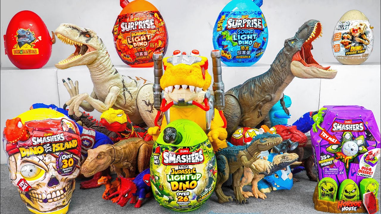 Jurassic World Unboxing Review Asmr Dinosaur T-rex Spinosaurus Indominus Rex Triceratops Raptor Egg