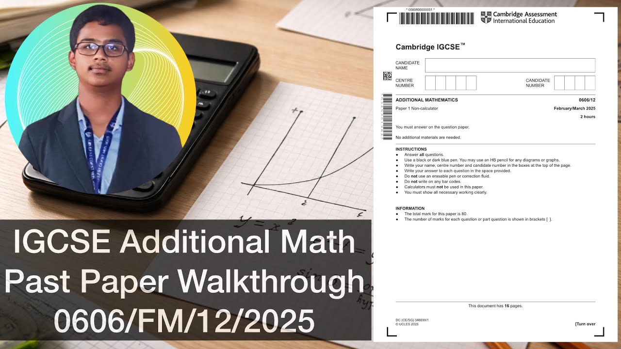 Examify IGCSE Add Math Paper 1 Walkthrough: 0606/12/FM/2025 (Updated)
