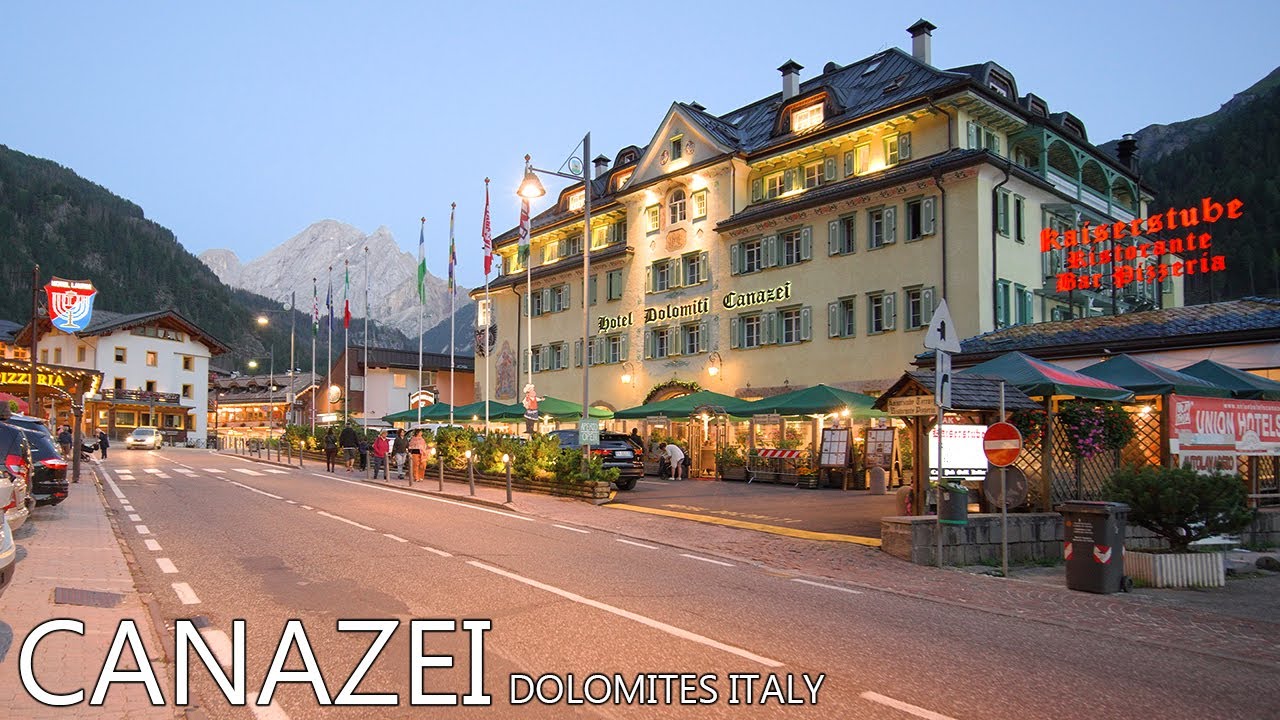 CANAZEI DOLOMITES ITALY - A Beautiful Calm & Relaxing Evening Walk In 8K