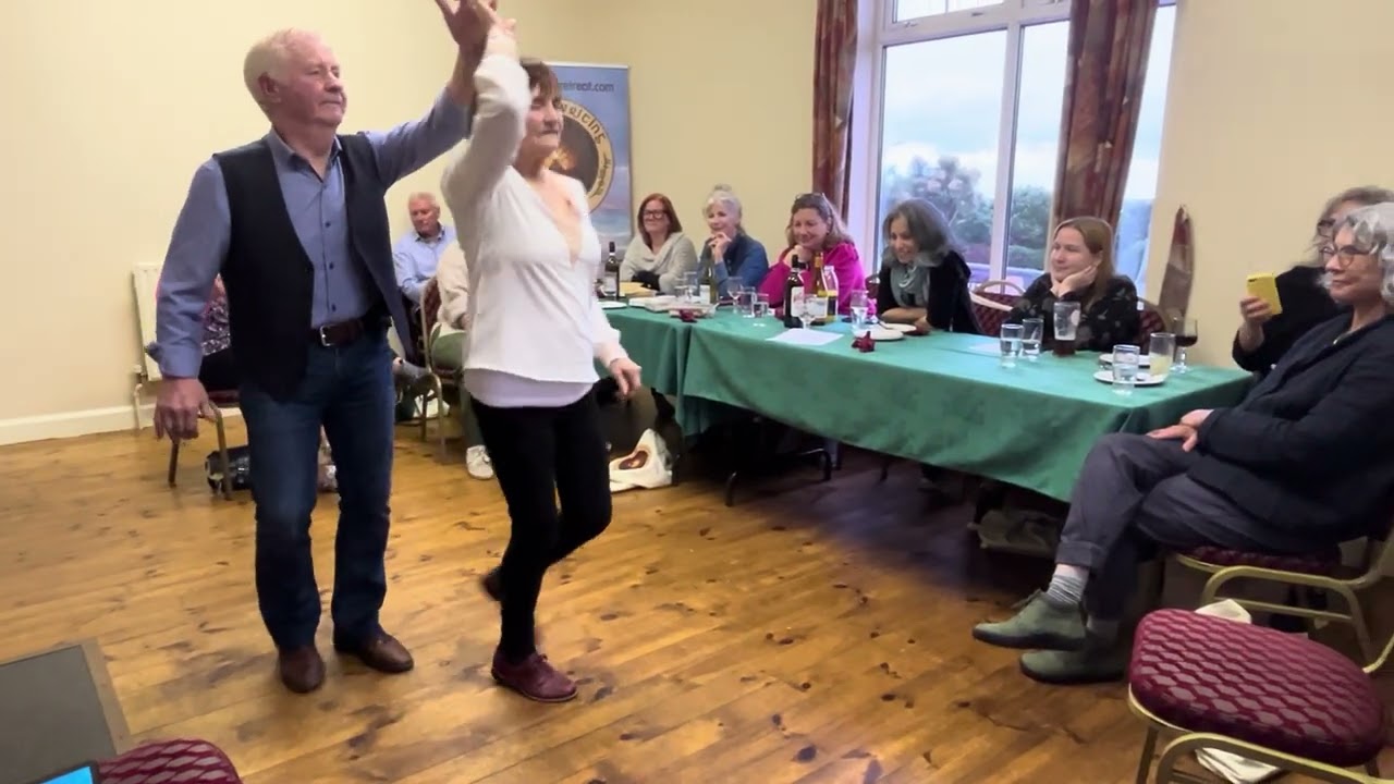 Eileen and Frank Sweeney dancing at the Ireland Writing Retreat 2024