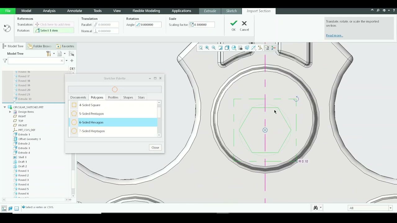 Enhancing Button Aesthetics with Embossed Details | Creo Plastic Design Finishing Touches Part 35