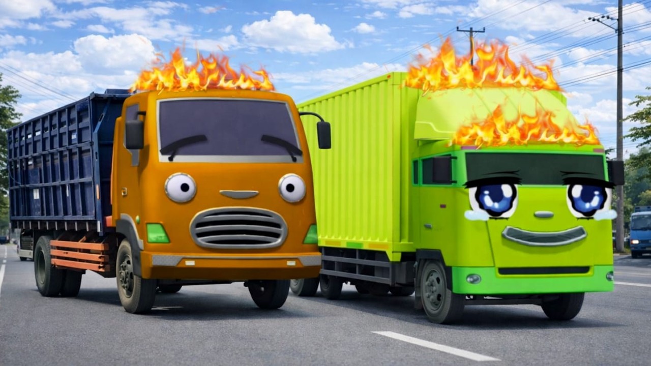Wow Ada Truk Kontainer Besar, Truk Pasir, Truk Tangki Berubah Jadi Tayo & Kawan2