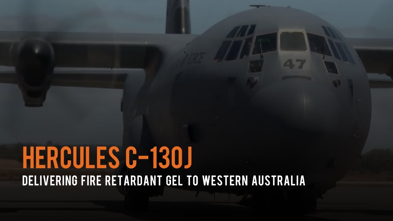Hercules C-130J delivers fire retardant gel to Western Australia