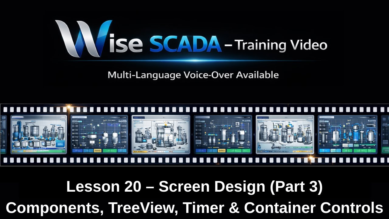 Wise SCADA Tutorial #20 | Screen Design (Part 3) | Components, TreeView, Timer & Container Controls