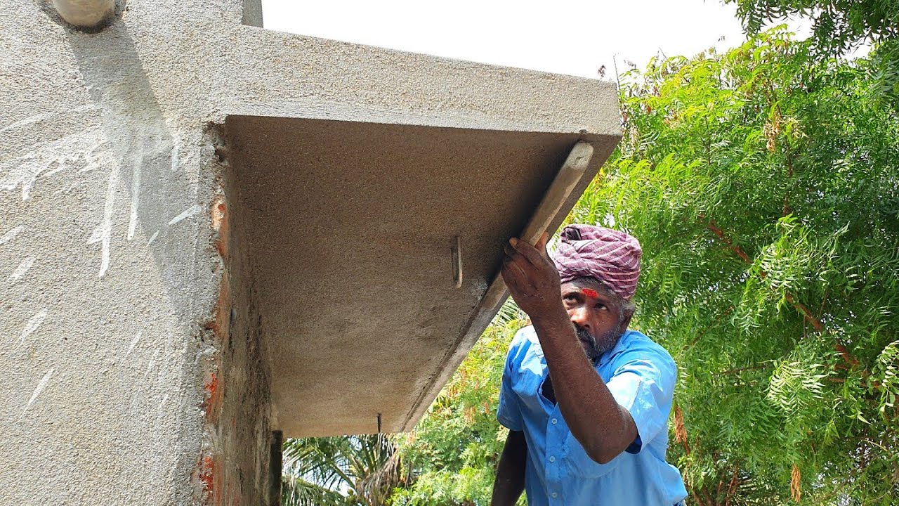 Accurate Plastering Techniques_Perfect Plastering on Sunshade with Rain Border|Loft Plastering