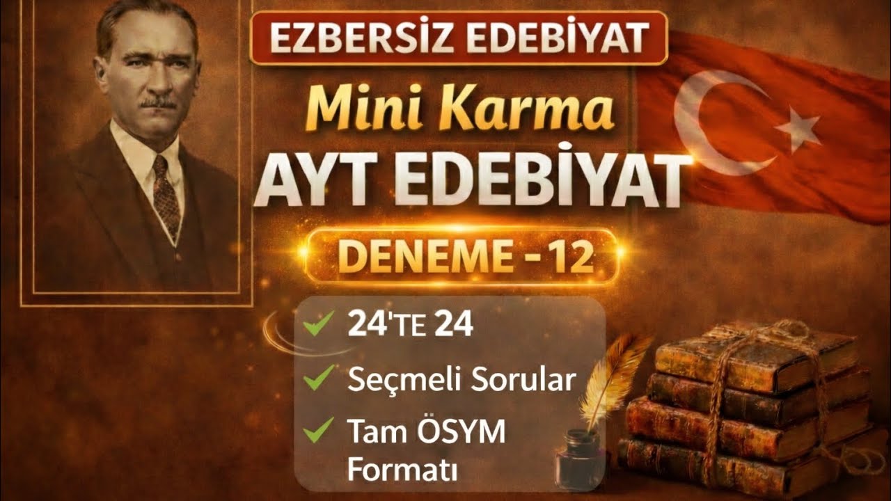 👉 AYT Edebiyat Deneme - 12  / 24'TE 24 Hedefi 