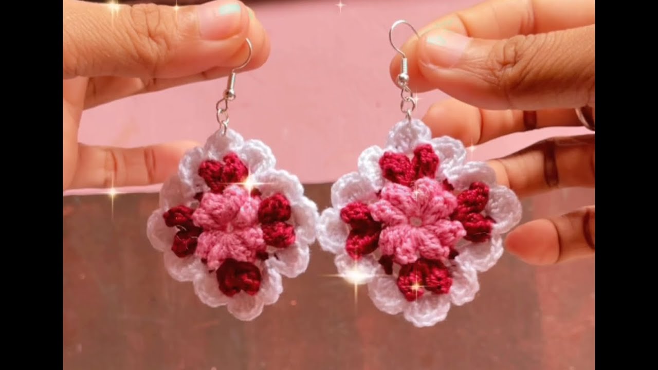 Elegant Flower Crochet Earrings [beginner friendly-tutorial] ^*^