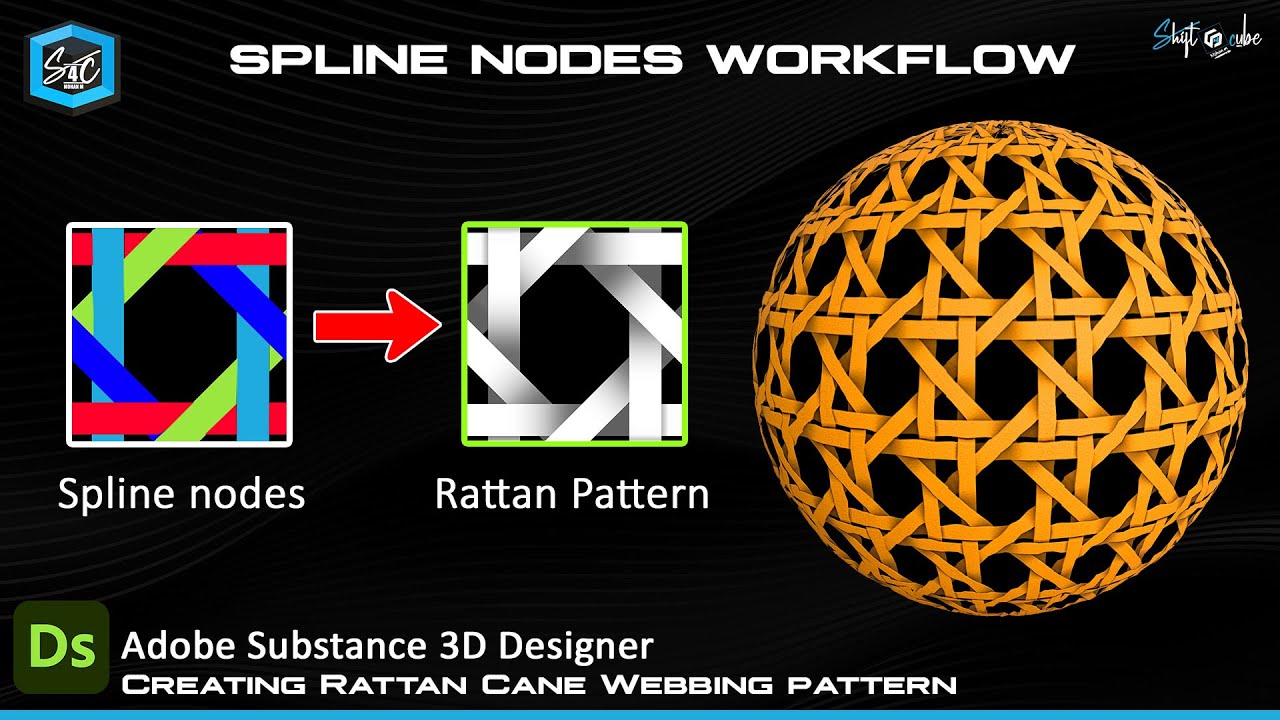 Creating Rattan Cane Webbing pattern in Substance 3D Designer with Spline Nodes | Shift 4 Cube