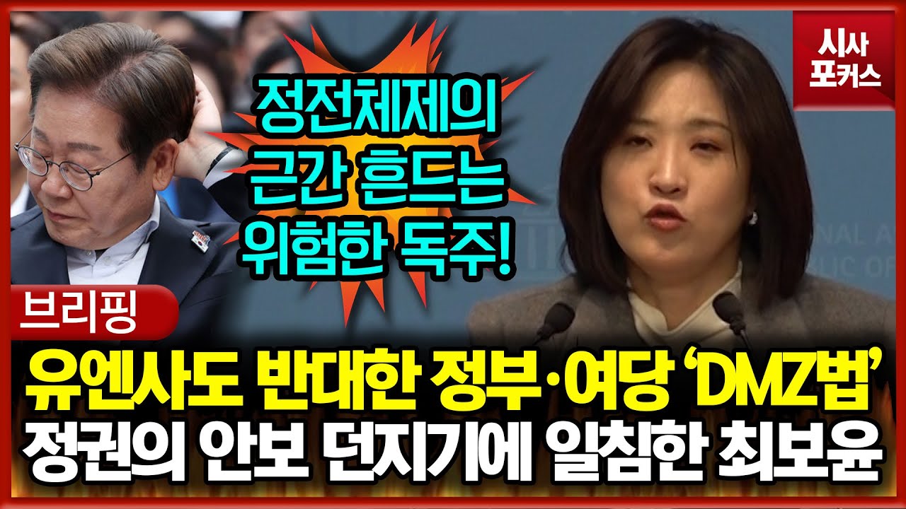 유엔군사령부도 반대한 정부·여당의 'DMZ법'... 정권의 안보 던지기에 일침한 최보윤