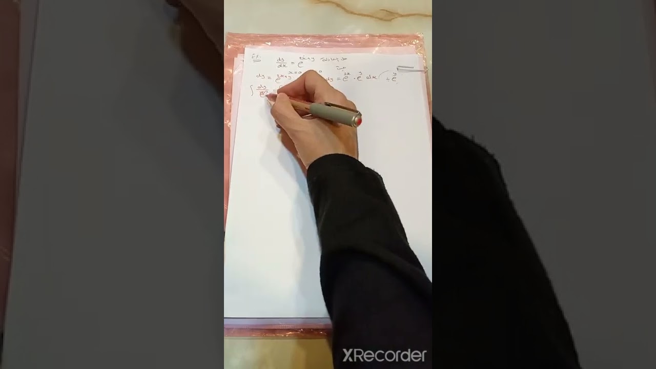 محاضرة 37 ( حل المعادله التفاضليه بطريقه فصل المتغيرات ) وتمارين ( 2 - 5 )