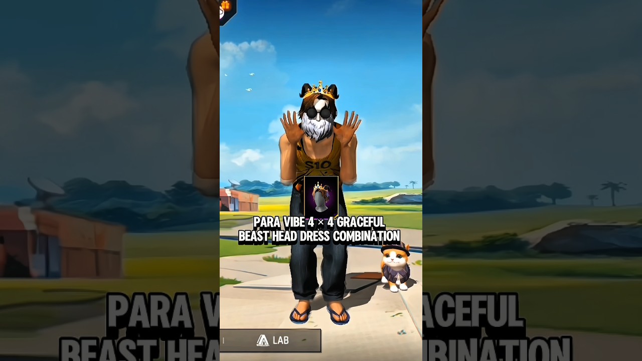 GRACEFUL BEAST HEAD DRESS COMBINATION 🪽 | FREE FIRE | #freefire #mahatoplayz #shorts