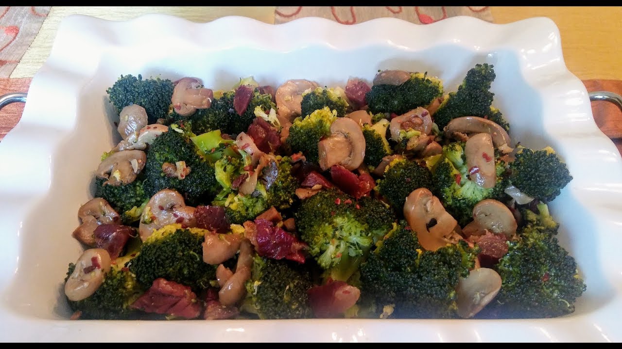 BRÓCOLI SALTEADO CON CHAMPIÑONES Y JAMÓN // BEATRIZ-COCINA.