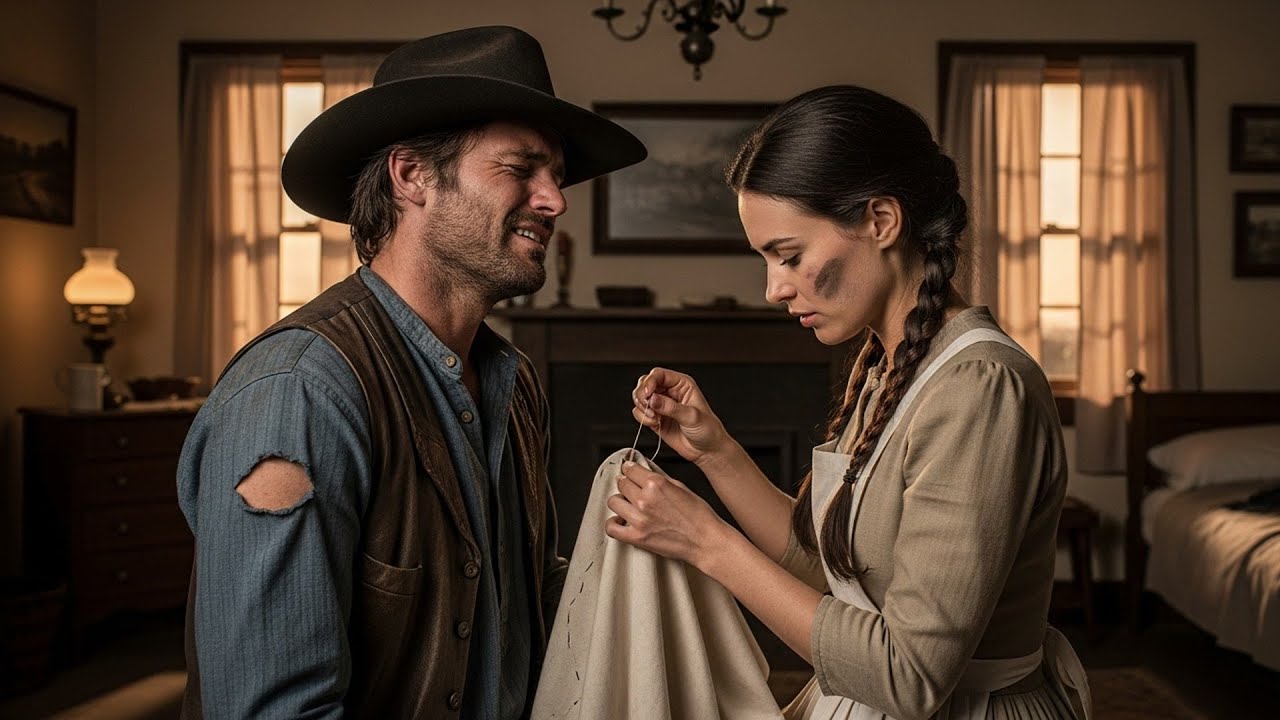 She Sewed His Ripped Shirt While He Was Asleep, The Cowboy Woke To Find Her Still Stitching