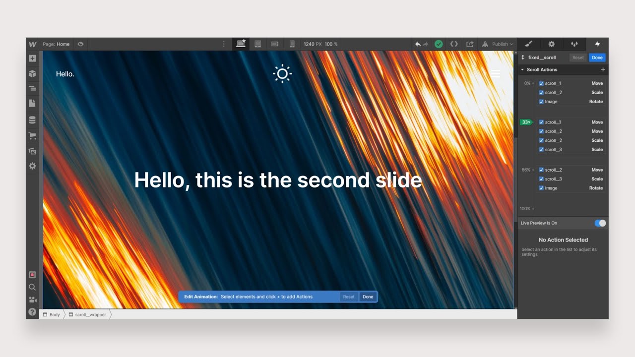 Fixed Vertical Section Scroll in Webflow