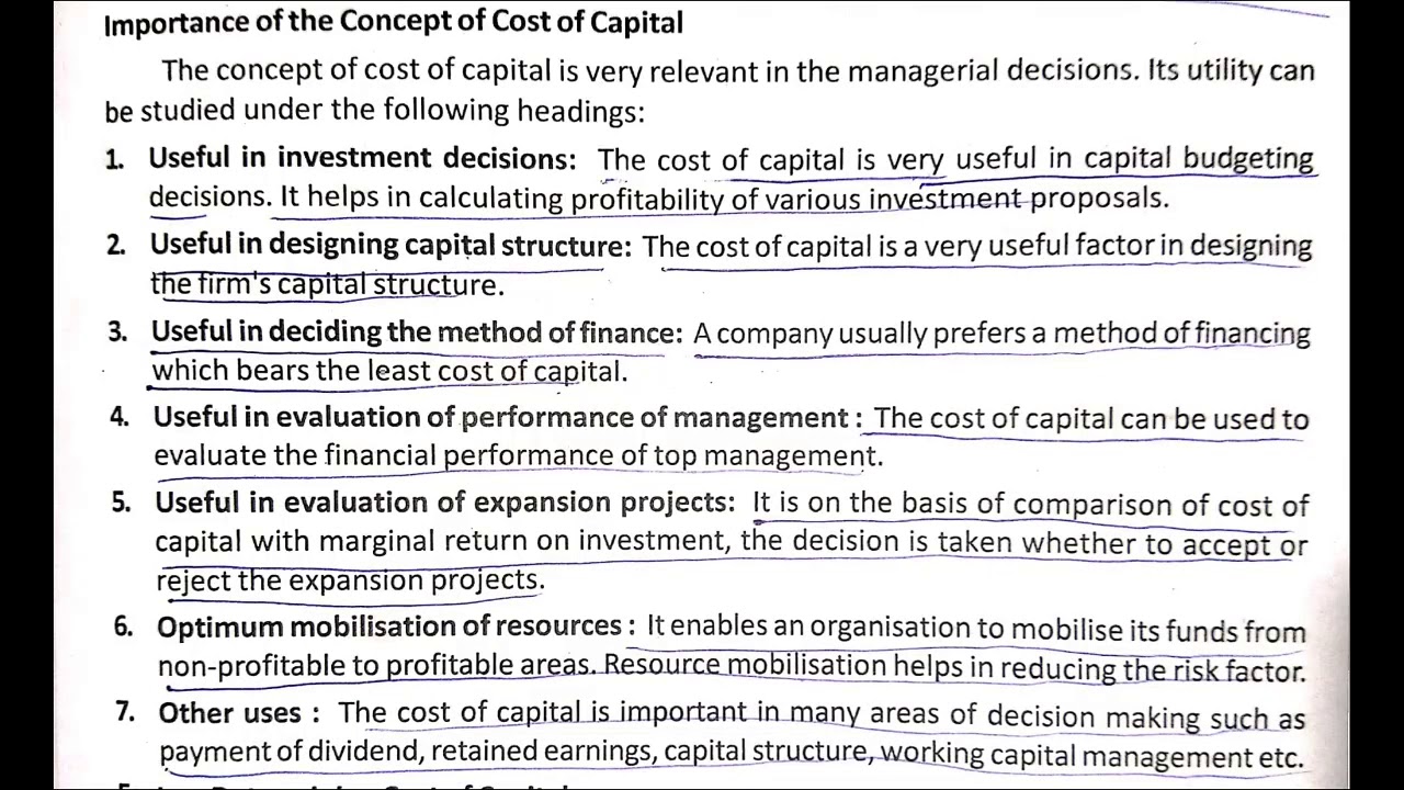 Importance of cost of capital /Financial management /Malayalam