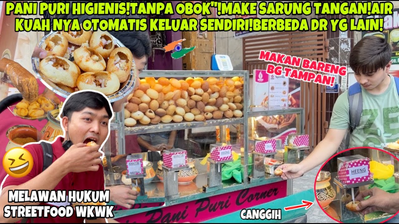 PANIPURI HIGIENIS INDIA!TANPA OBOK”!KUAH NYA OTOMATIS KELUAR SENDIRI!MAKE SARUNG TANGAN!SERBA BERSIH