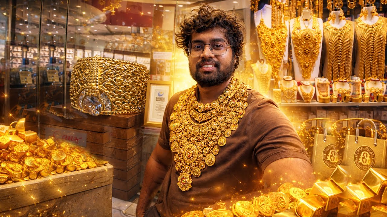 කිලෝ 63 ක් බර ලෝකේ ලොකුම රත්තරං මුද්ද හම්බුනා | Dubai Gold Souk | UAE Vlog 08