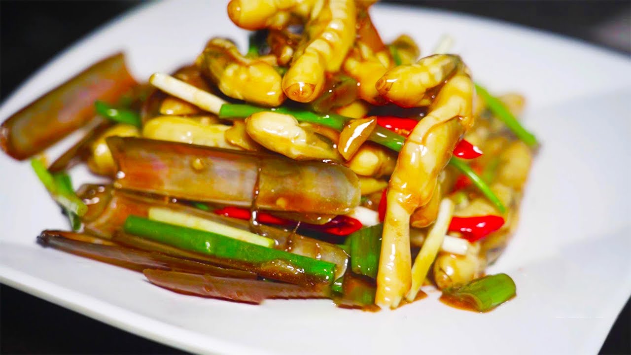 蟶子到底要不要焯水？廚師長來教你，薑蔥豉油皇蟶子，巴适慘了【厨子说菜】