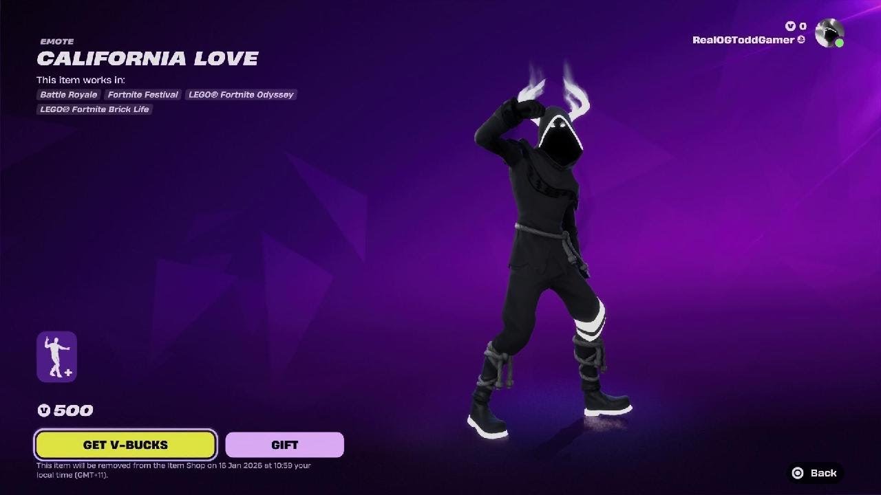 Item shop emotes 13/1/2026