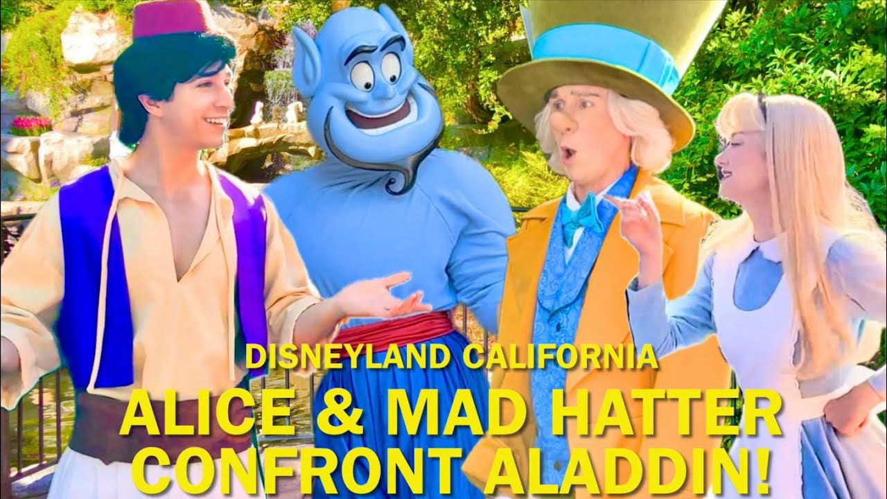 Alice & Mad Hatter CONFRONT Aladdin & Genie at Disneyland?! Plus Storybook Land Ride! #disney 